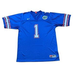 Vintage Nike Florida Gators Jersey Men XL Blue #1 Shirt Home Mesh NCAA Football